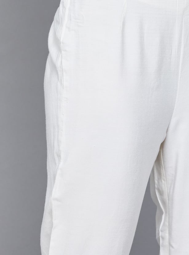 W Embroidered Straight Pants