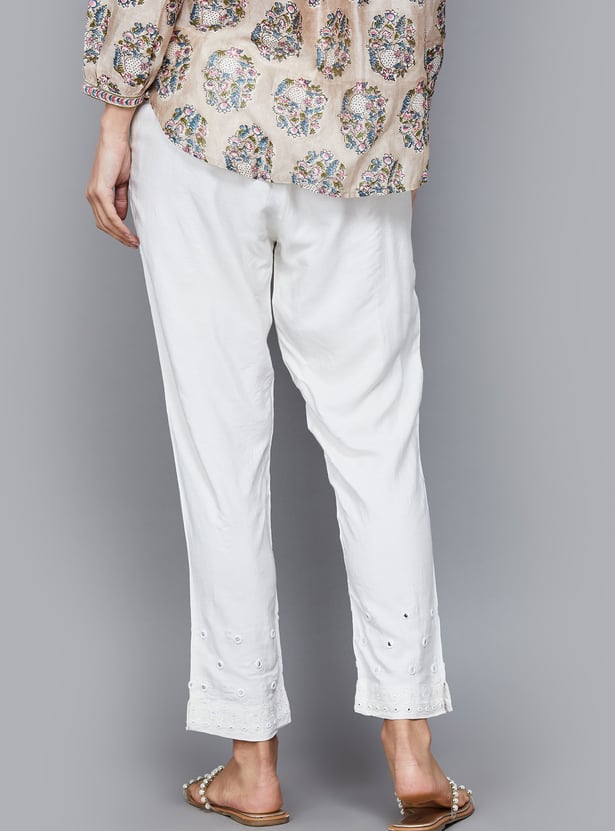 W Embroidered Straight Pants