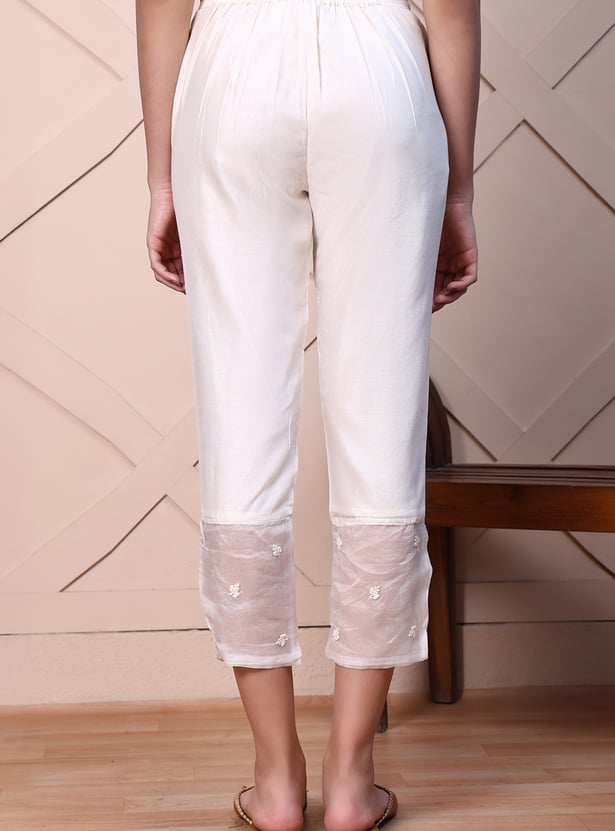 W Embroidered Straight Pant