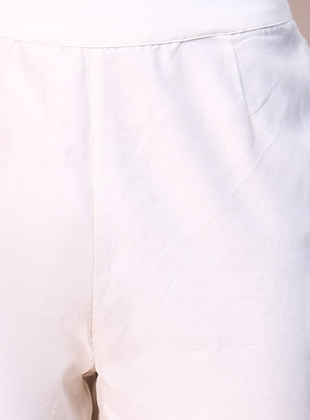 W Embroidered Straight Pant