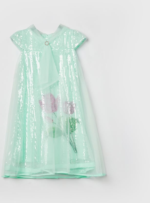 PEPPERMINT Girls Sequinned A-line Dress