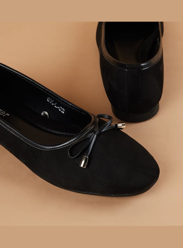 GINGER Bow-Detailed Ballerinas