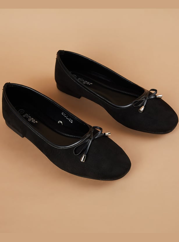 GINGER Bow-Detailed Ballerinas