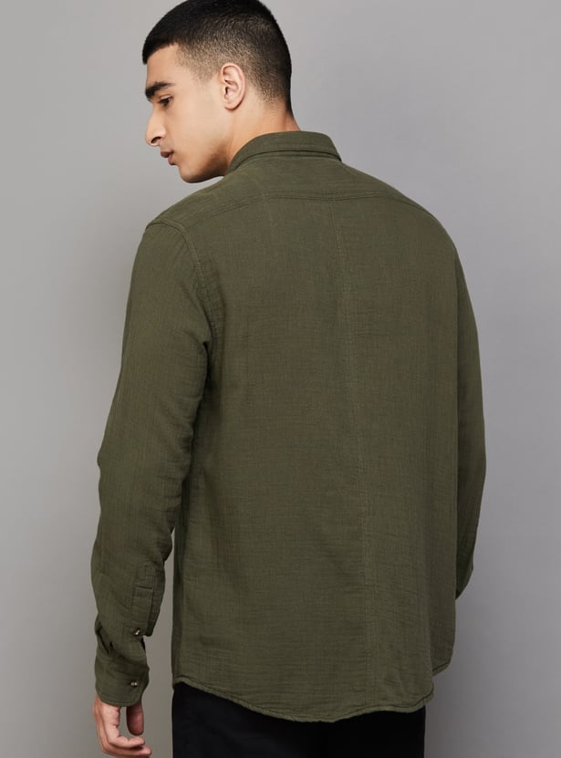 INDIAN TERRAIN Solid Chiseled Shirt (Regular)