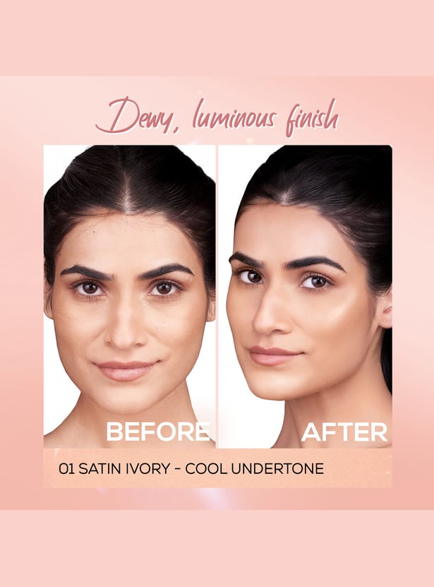 RENEE Lumi Glow Highlighting Liquid Foundation - 01 Satin Ivory - 30ml
