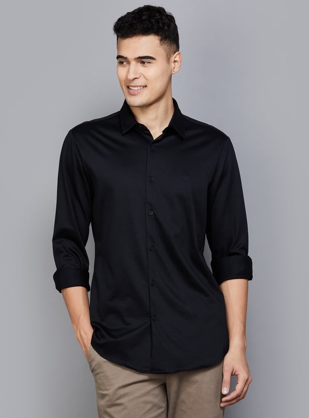 ALLEN SOLLY Solid Comfy Slim Fit Shirt