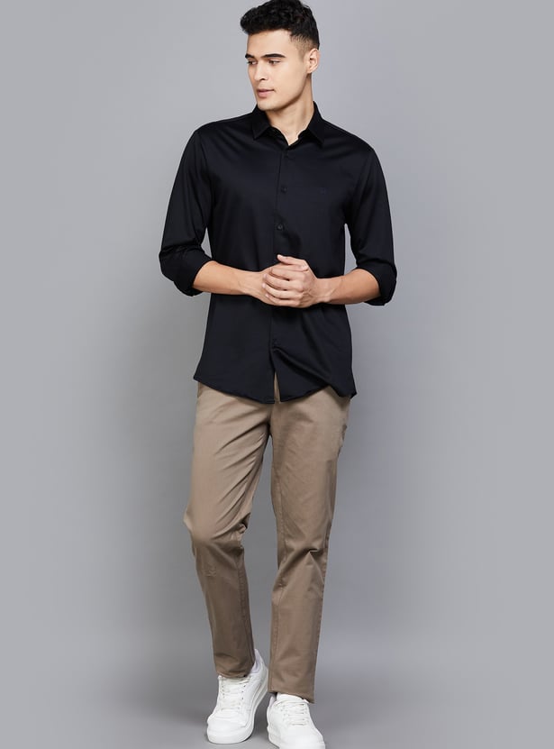ALLEN SOLLY Solid Comfy Slim Fit Shirt