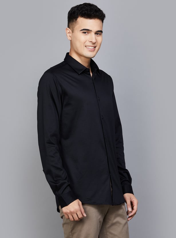 ALLEN SOLLY Solid Comfy Slim Fit Shirt