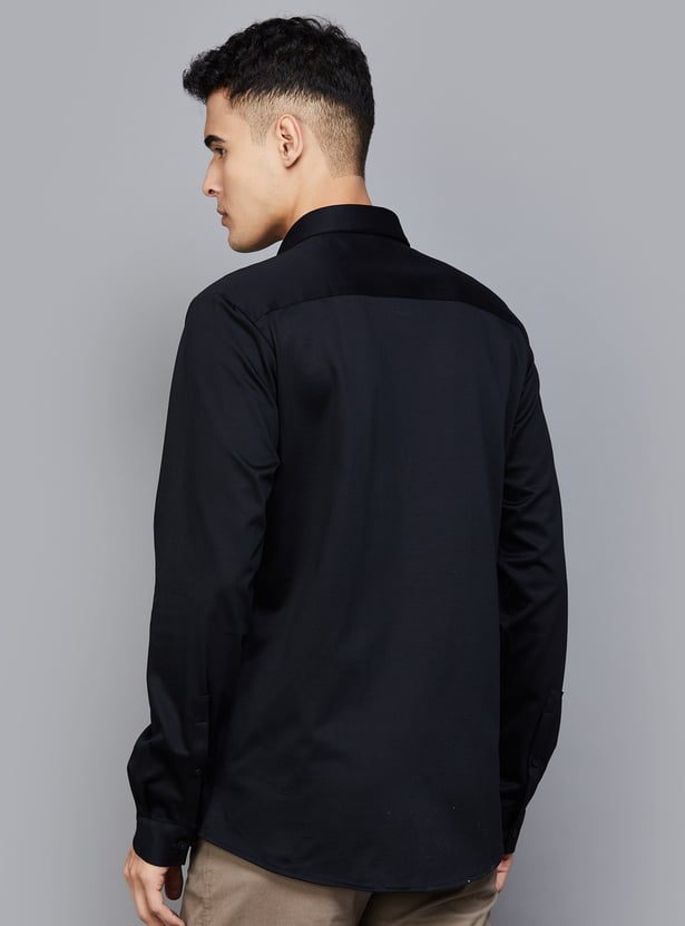 ALLEN SOLLY Solid Comfy Slim Fit Shirt