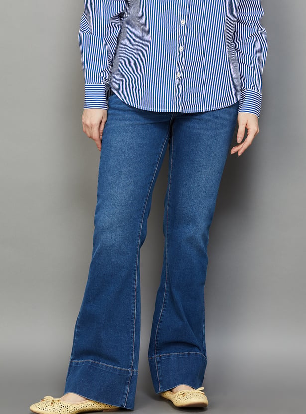 ONLY Solid Flared Jeans