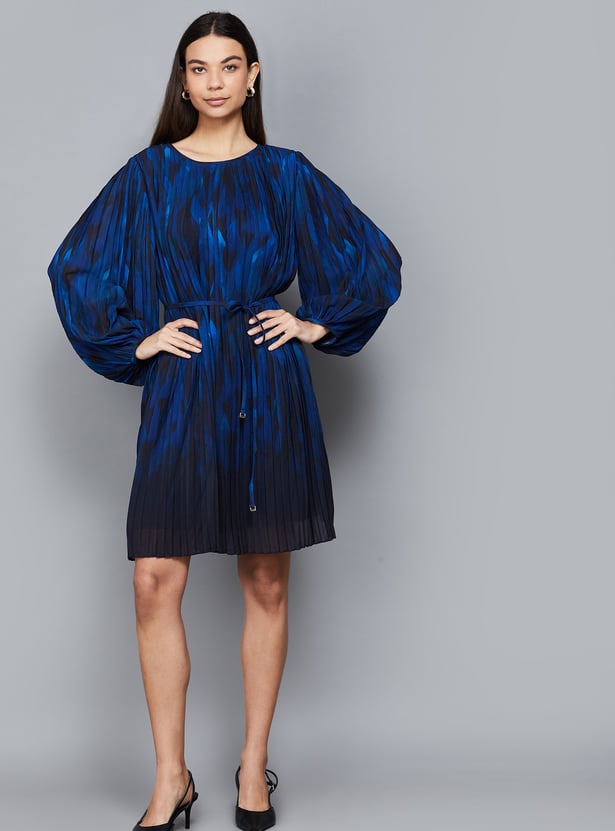 AND Printed Pleated A-line Dress