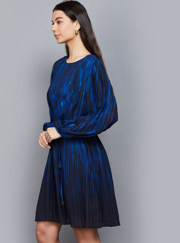 AND Printed Pleated A-line Dress