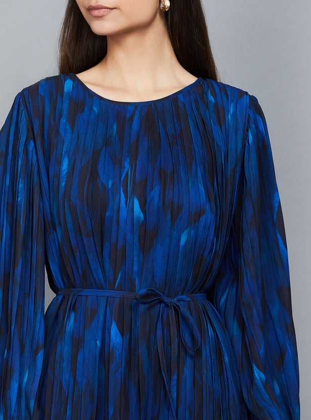 AND Printed Pleated A-line Dress