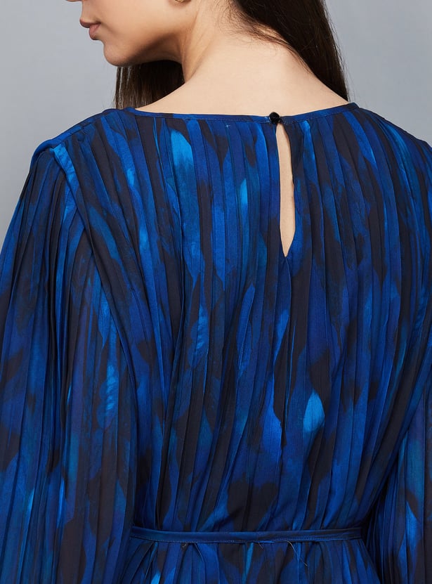 AND Printed Pleated A-line Dress