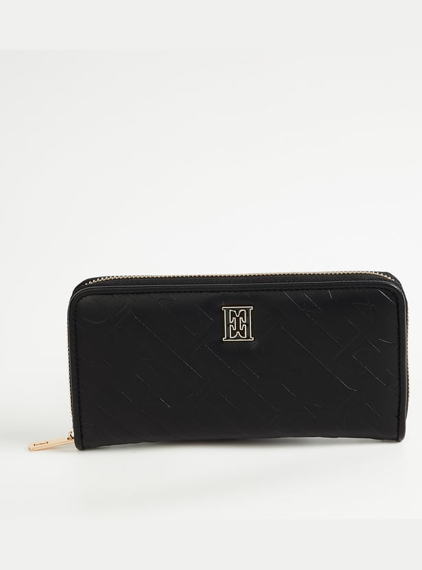 ELLE Embossed Zip-Around Wallet