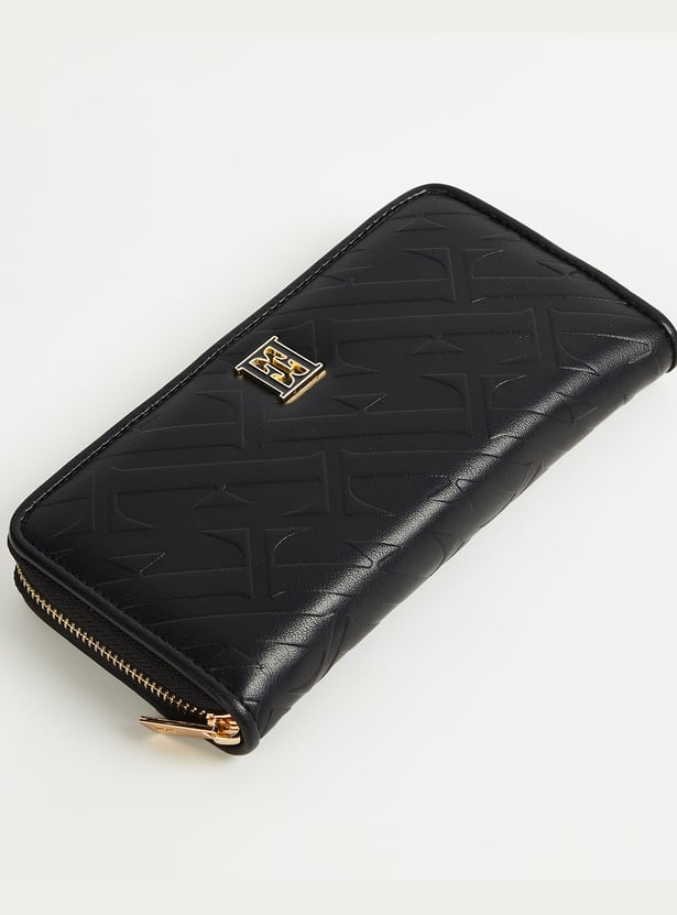 ELLE Embossed Zip-Around Wallet