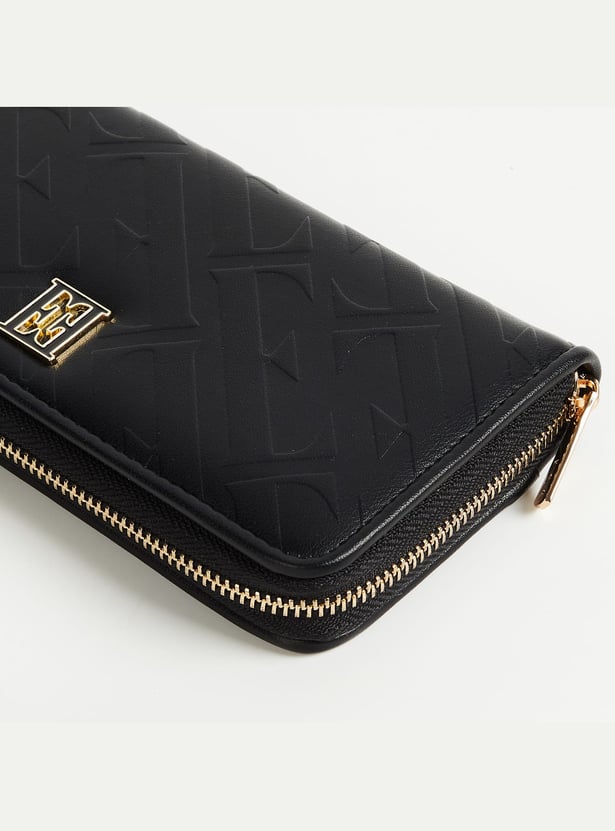 ELLE Embossed Zip-Around Wallet