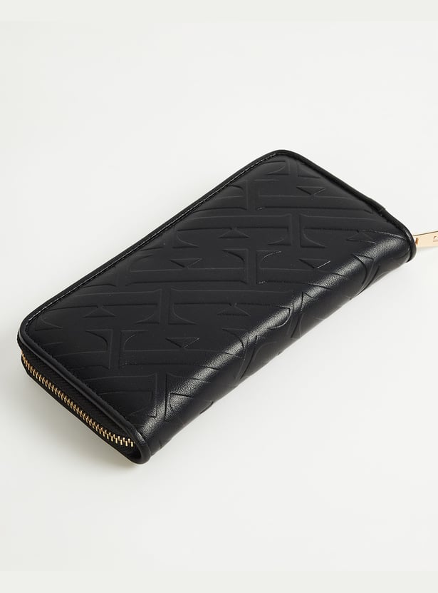 ELLE Embossed Zip-Around Wallet