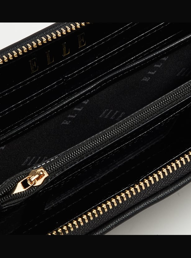 ELLE Embossed Zip-Around Wallet