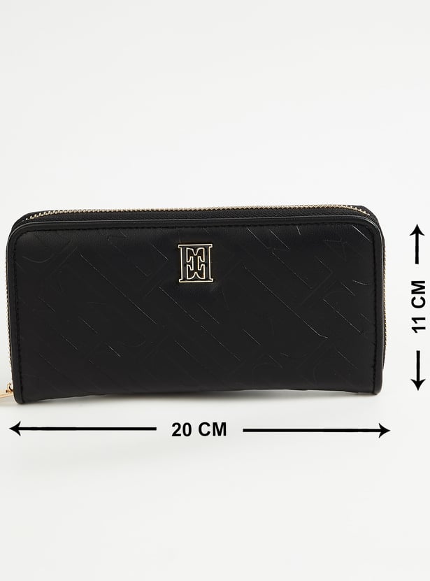 ELLE Embossed Zip-Around Wallet