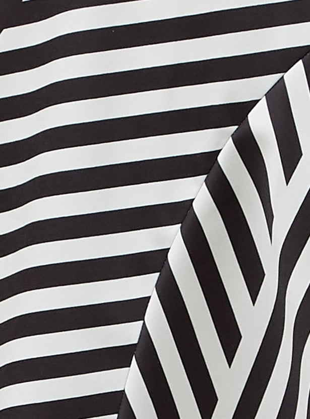 CODE Striped Asymmetric Maxi Dress