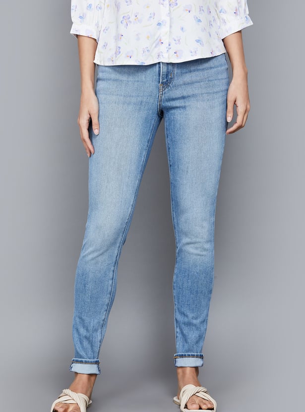 LEVI'S Washed High Rise Skinny Fit Jeans