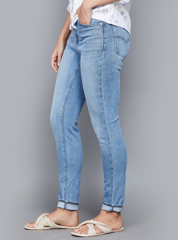 LEVI'S Washed High Rise Skinny Fit Jeans