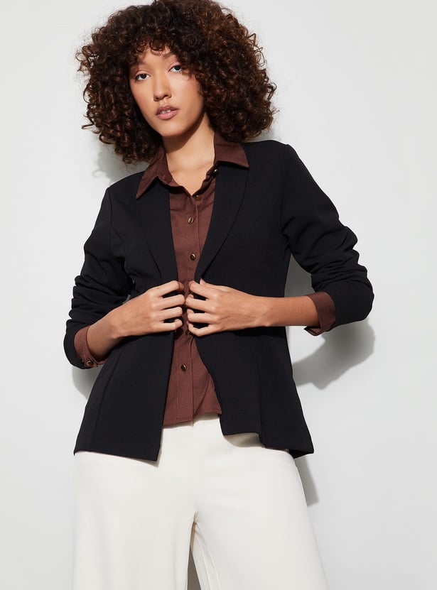 CODE Solid Single Breasted Blazer