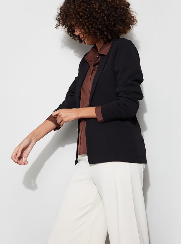 CODE Solid Single Breasted Blazer