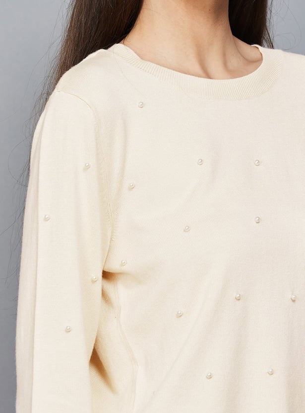 VERO MODA Embellished Knit Top