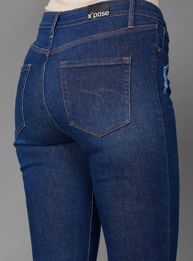 XPOSE Distressed High Rise Flared Jeans
