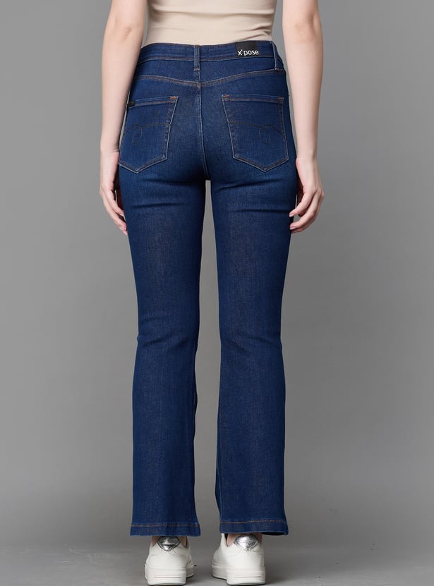 XPOSE Distressed High Rise Flared Jeans