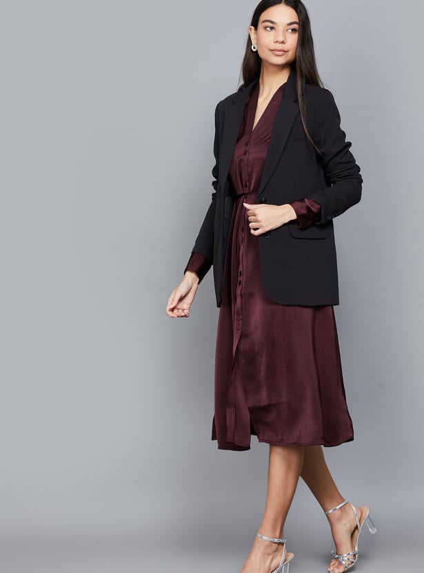 VERO MODA Solid Single Breasted Blazer