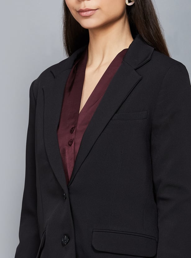 VERO MODA Solid Single Breasted Blazer