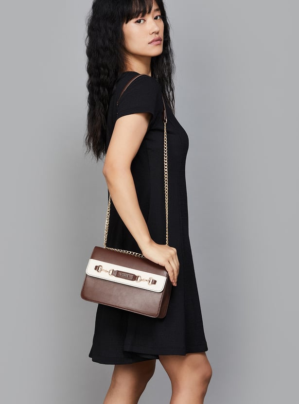 ELLE Horsebit Accent Sling Bag