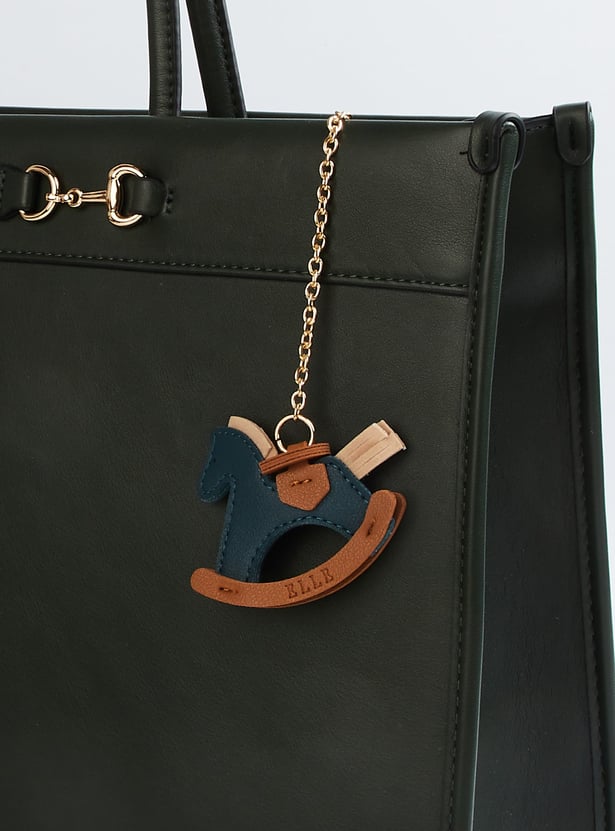 ELLE Solid Laptop Bag with Charm