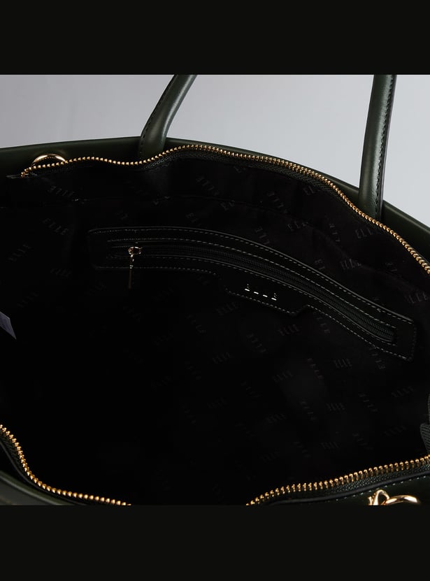 ELLE Solid Laptop Bag with Charm