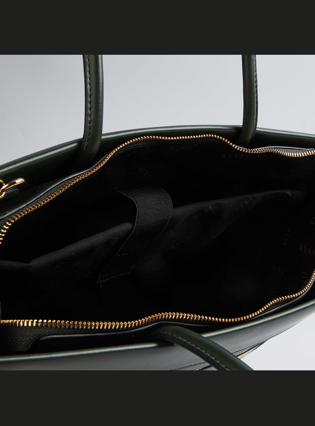 ELLE Solid Laptop Bag with Charm