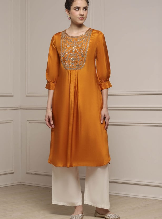 BIBA Sequinned Straight Kurta