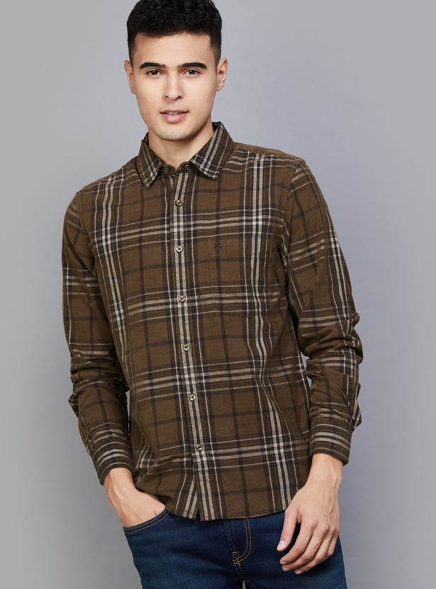 UNITED COLORS OF BENETTON Checked Regular Fit Shirt