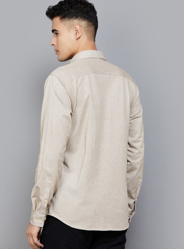 V DOT Knitted Slim Fit Shirt