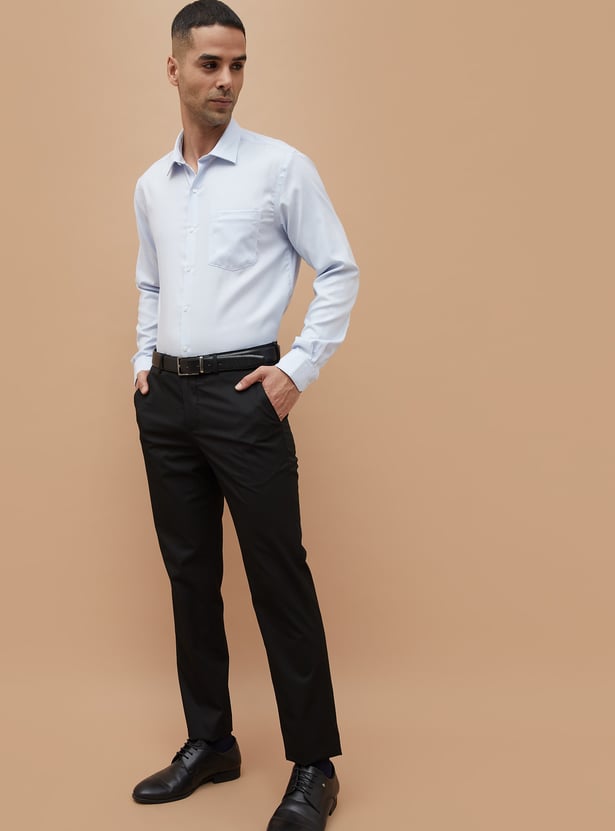 CODE Solid Slim Tapered Formal Trousers