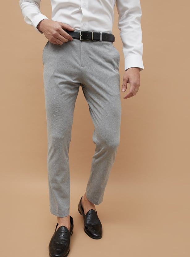 CODE Textured Super Slim Formal Trousers