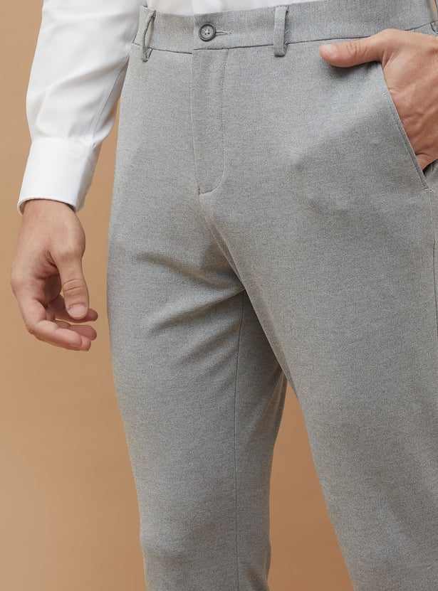 CODE Textured Super Slim Formal Trousers