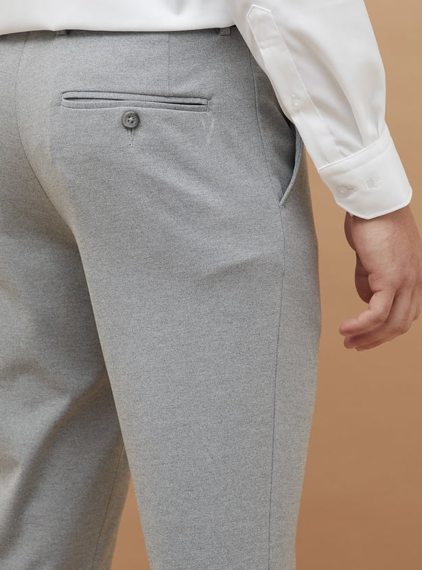CODE Textured Super Slim Formal Trousers
