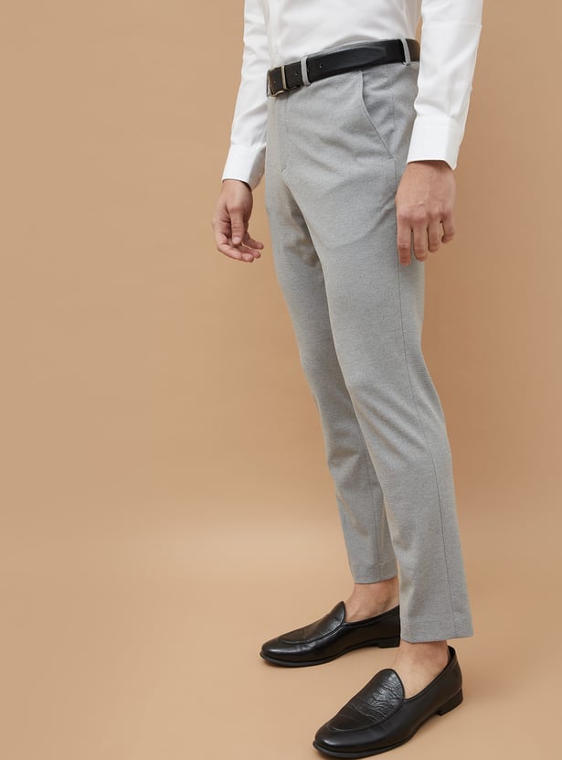 CODE Textured Super Slim Formal Trousers