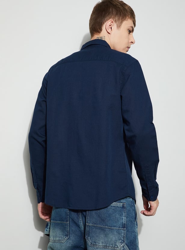 FAME FOREVER Solid Slim Fit Shirt