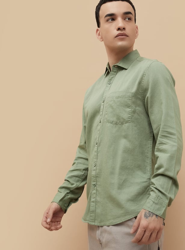 FAME FOREVER Solid Slim Fit Shirt