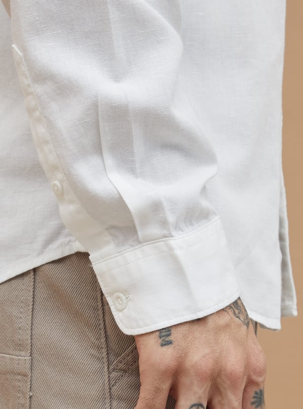 FAME FOREVER Solid Slim Fit Shirt