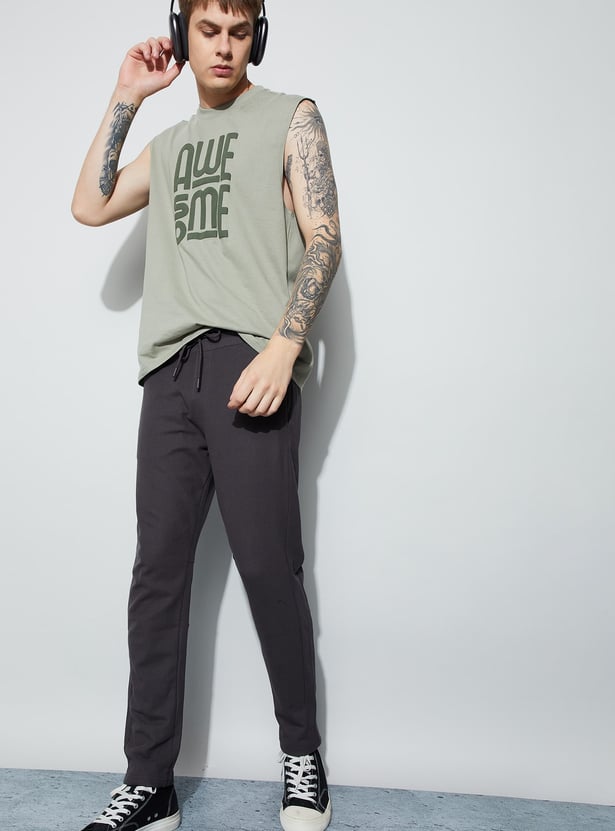FAME FOREVER Solid Slim Fit Track Pants
